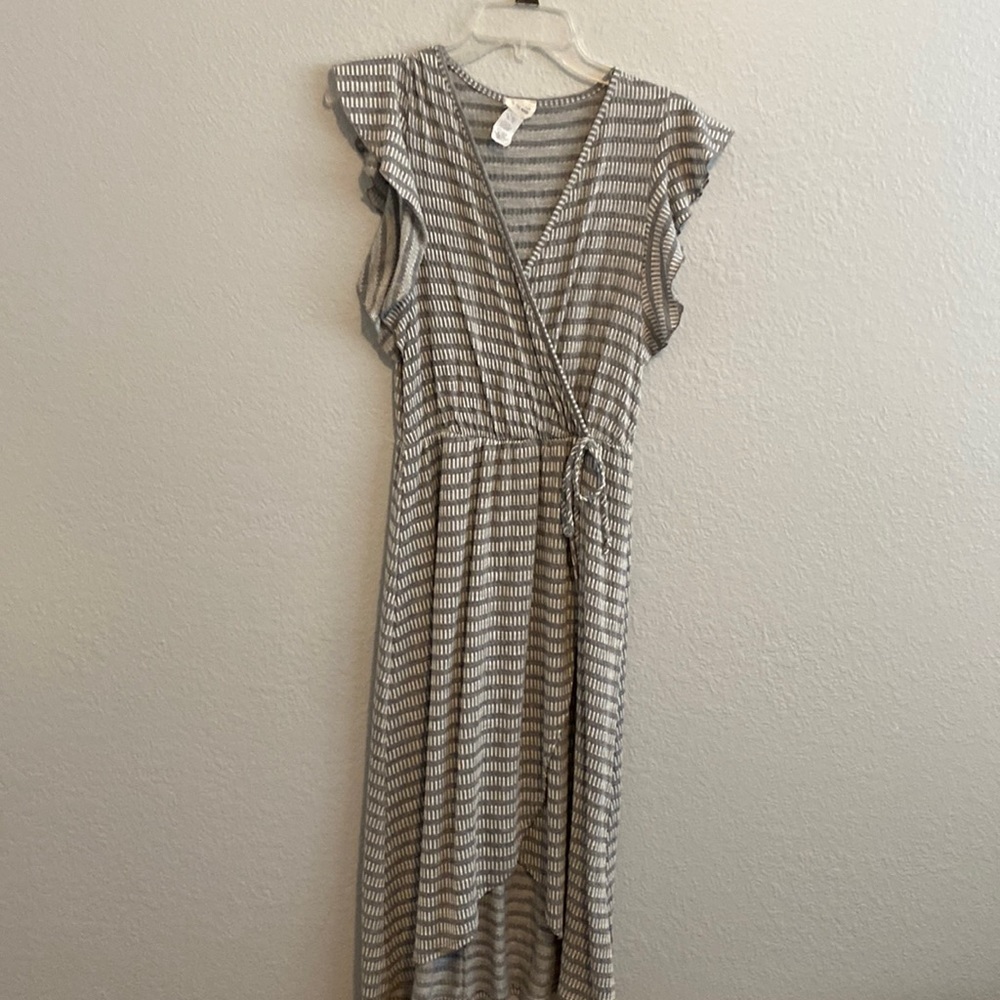 Jersey “faux” wrap around dress